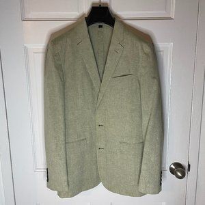 JCrew Green Unstructured Cotton-Linen Blazer 38R